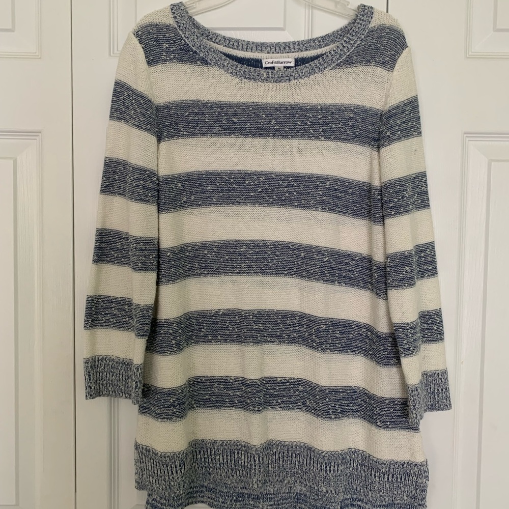Croft and Barrow blue and white striped sweater